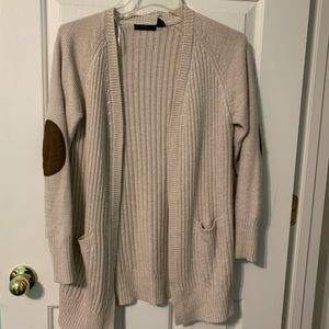 Tan cardigan with elbow patches